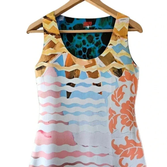 Animapop Italian Reversible Multicolor Sleeveless Mini Dress Size Small. - Picture 4 of 16